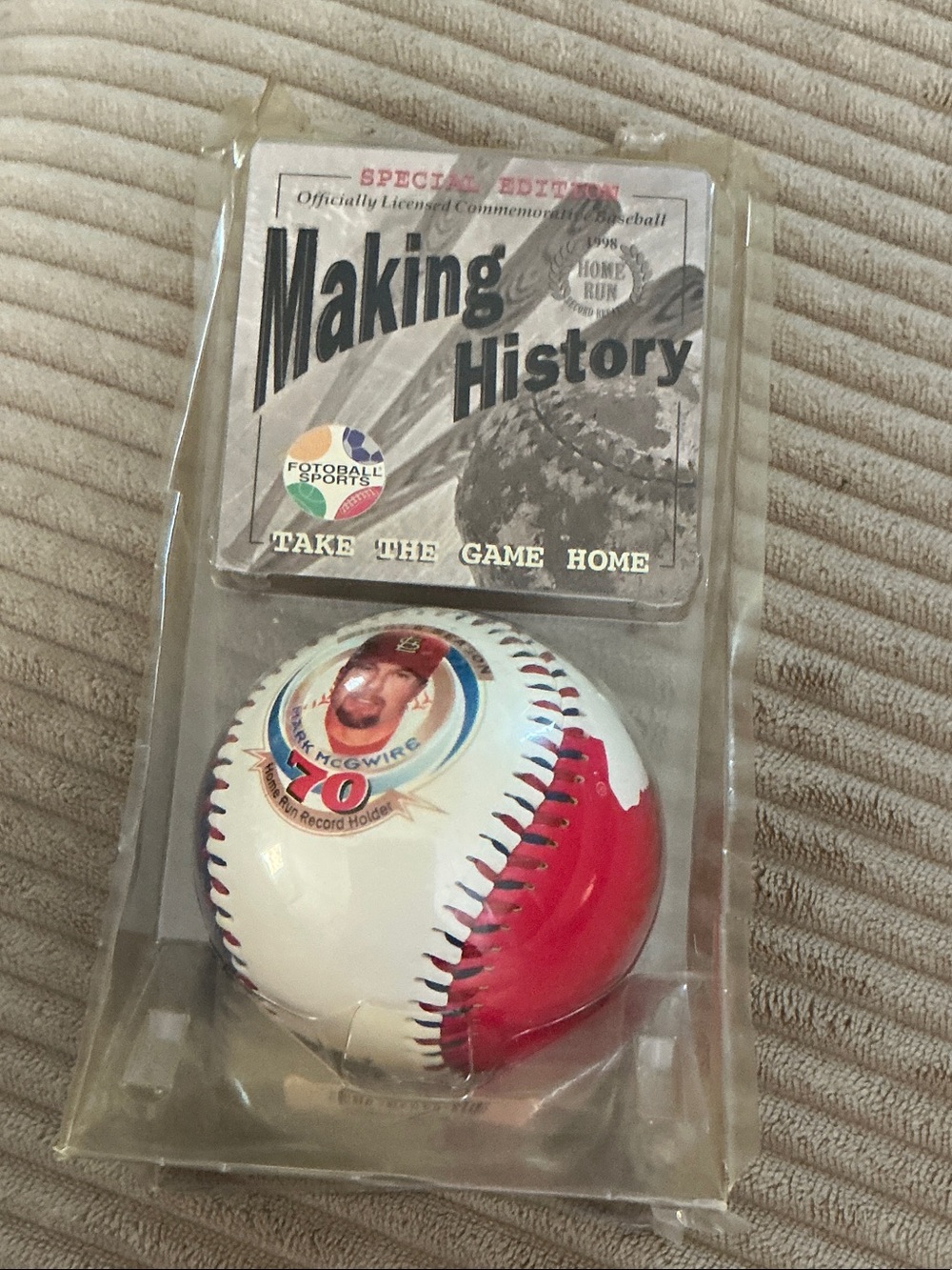 Making History Special Edition Commemorative Baseball - Red & White